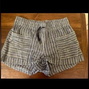 Athleta Stripes Linen Shorts - Size 10